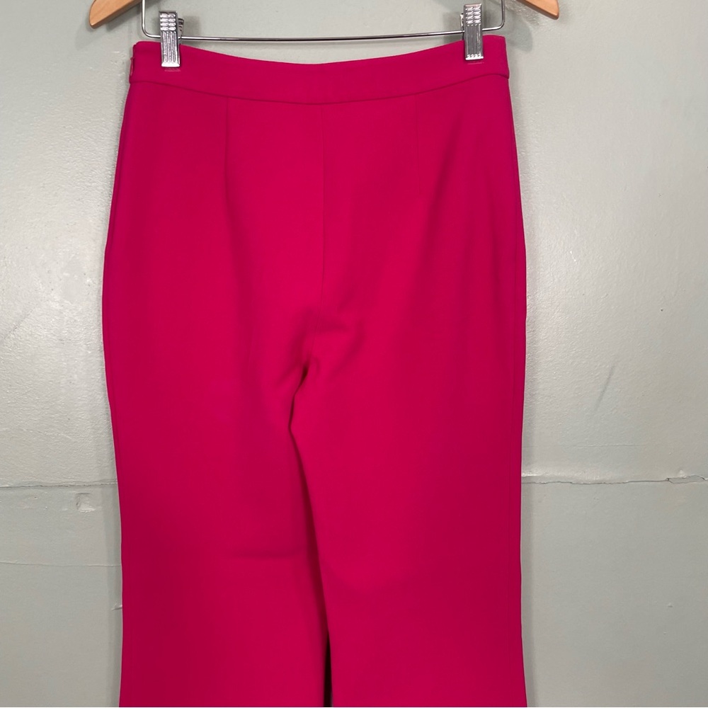 Diane Von Furstenberg Joan Wide Leg Pants Trouser Fuchsia Pink Flare Women Sz 6 - Picture 4 of 11